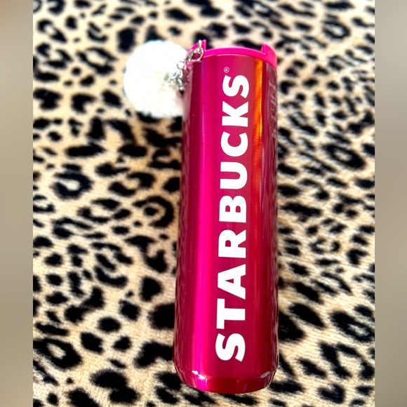 New STARBUCKS Ltd Edition Holiday 2023 Pink Insulated TUMBLER Pom Pom Hot Cup - Picture 1 of 5